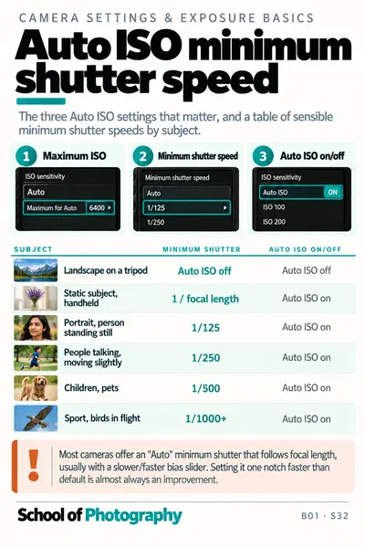 Auto ISO minimum shutter speed cheat sheet