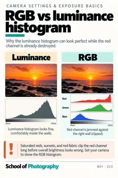 RGB against luminance histogram cheat sheet