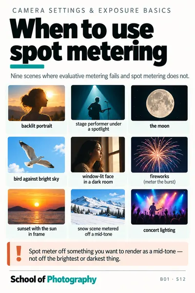 When to use spot metering cheat sheet