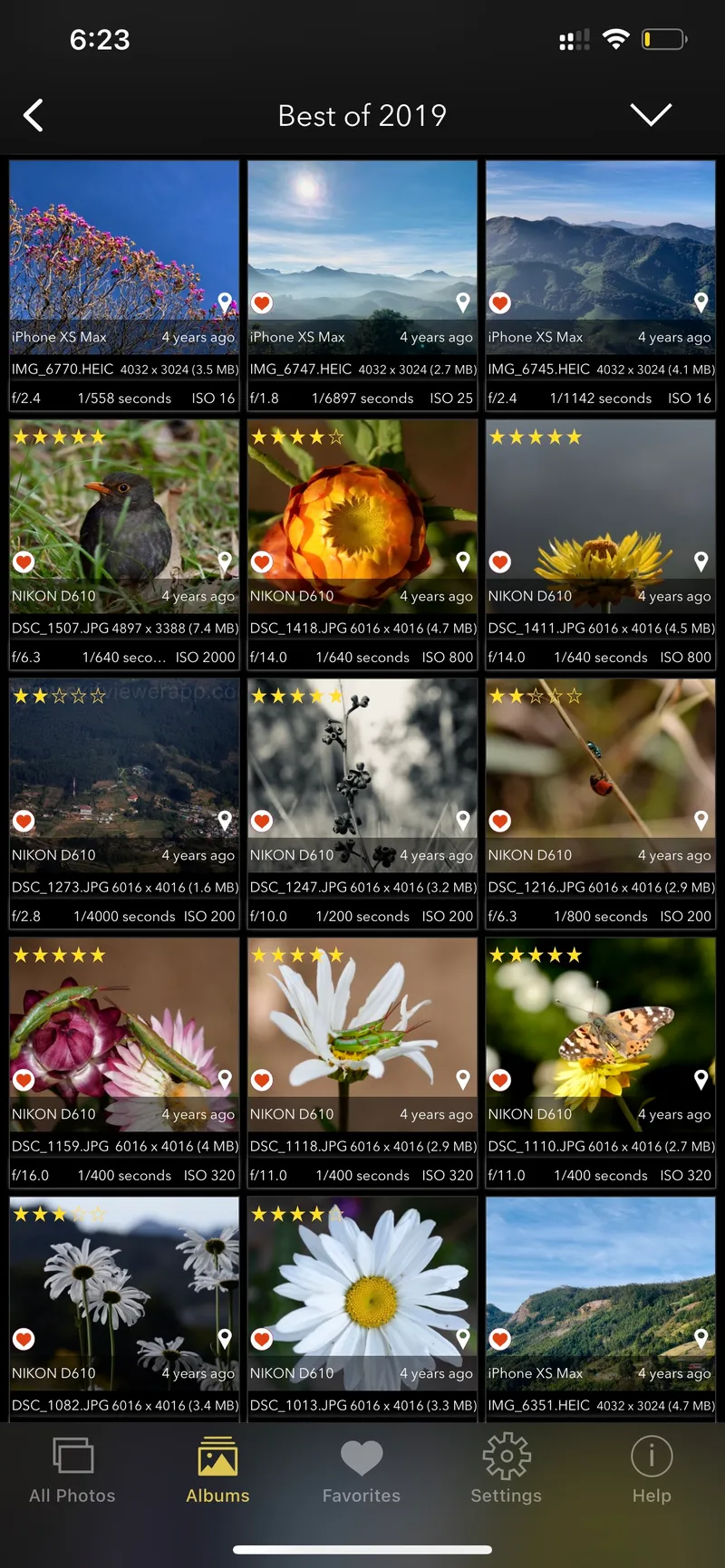 Images with Geotagging and timestamps